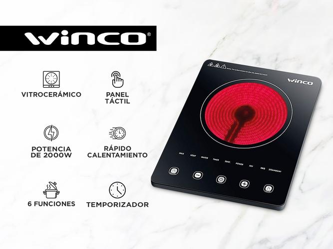 Anafe Winco Infrarrojo Vitroceramico W44 2000W Temporizador - 1