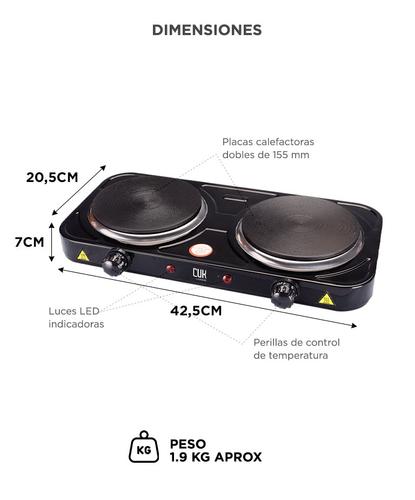 Anafe eléctrico Cuk by Gadnic 2 Hornallas 2000W - 4