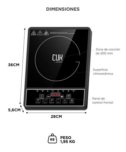 Anafe Vitrocerámico Cuk by Gadnic Eléctrico 1 Hornalla 1800W - 3