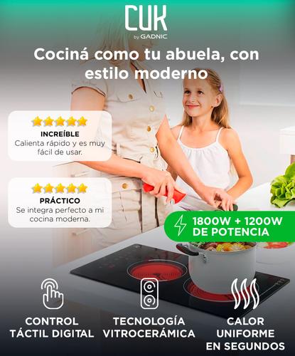 Anafe Vitrocerámico Cuk by Gadnic Eléctrico 2 Hornallas - 1
