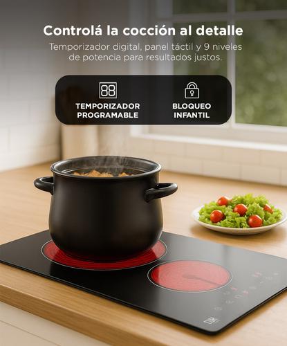 Anafe Vitrocerámico Cuk by Gadnic Eléctrico 2 Hornallas - 2