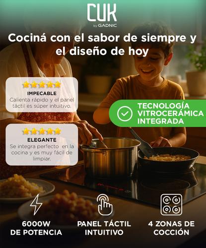 Anafe Vitrocerámico Cuk by Gadnic Eléctrico 4 Hornallas - 1