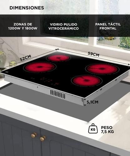 Anafe Vitrocerámico Cuk by Gadnic Eléctrico 4 Hornallas - 3