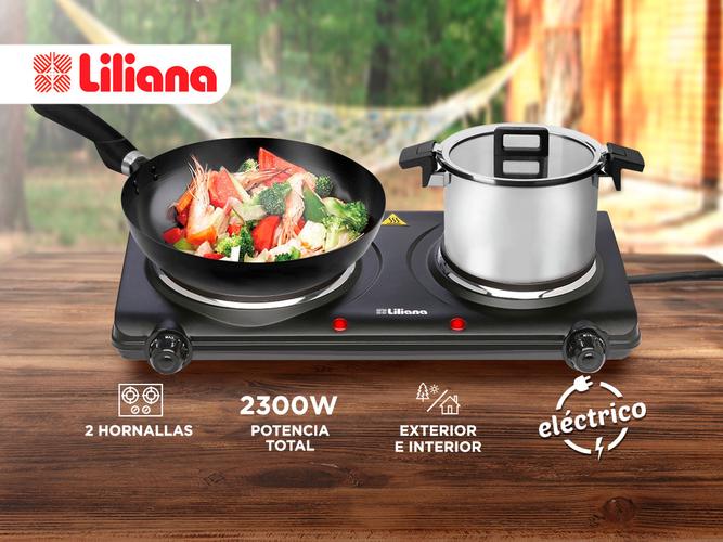 Anafe Eléctrico Liliana AA902 2 Hornallas 6 Niveles de Temperatura 2300w - 1