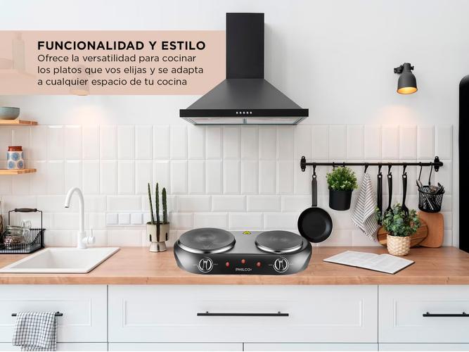 Anafe Eléctrico Philco 2 Hornallas Placa Antideslizante 2500W  - 2