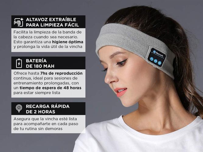 Vincha Deportiva Gadnic SLEEP9 Con Conexión Bluetooth - 3