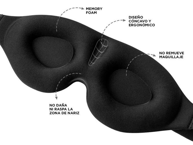 Antifaz Mascara Para Dormir Memory Foam + Tapones de Oído  - 4