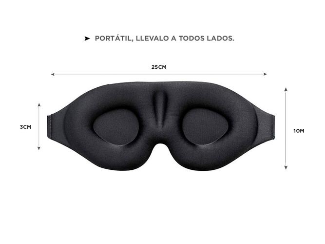Antifaz Mascara Para Dormir Memory Foam + Tapones de Oído  - 5