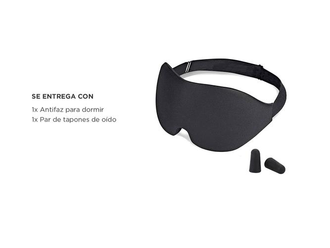 Antifaz Mascara Para Dormir Memory Foam + Tapones de Oído  - 6
