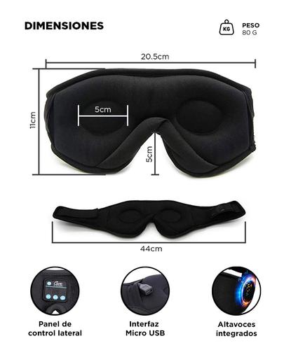 Auriculares Antifaz Para Dormir Gadnic AN2BT Refrigerante  - 5