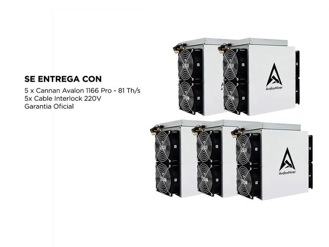Kit x5 Unidades Minero Bitcoin Cannan Avalon Miner 1166 Pro - 81 Th/s BTC - 5