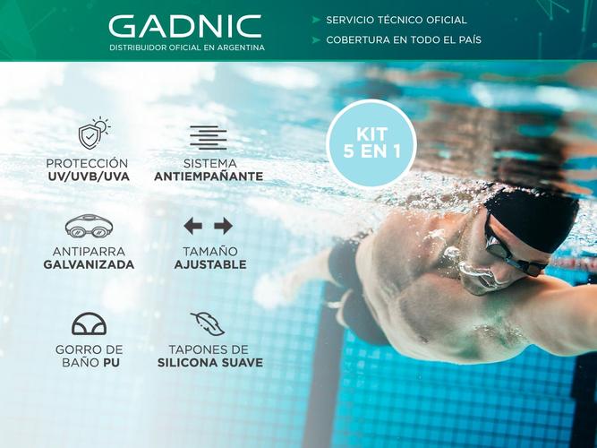 Kit de Natación 5 en 1 Gadnic 78OLE8 Antiparras Gorra Bolsa Tapones - 1