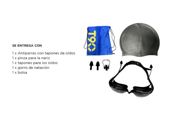 Kit de Natación 5 en 1 Gadnic 78OLE8 Antiparras Gorra Bolsa Tapones - 4