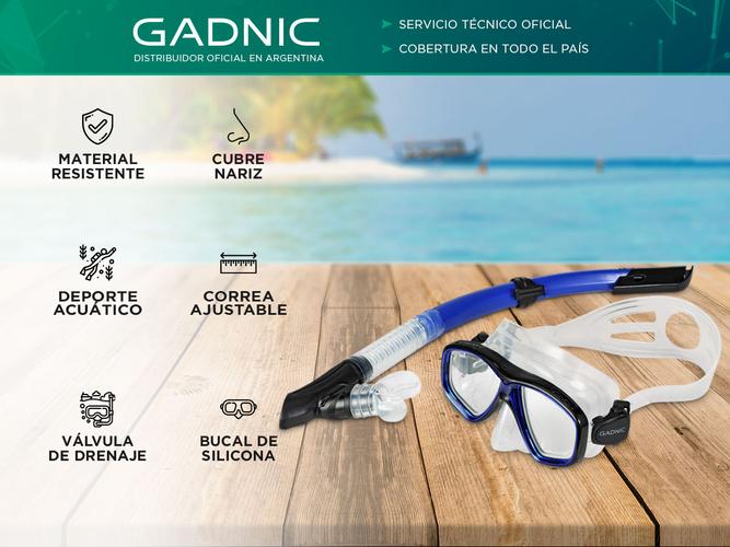 Máscara Respirador de Snorkel Gadnic Antiparra Para Bucear - 1