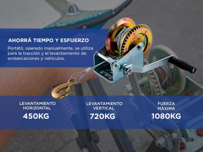 Aparejo Manual Gadnic Hasta 1600lbs Con Soga de Acero 10m - 2