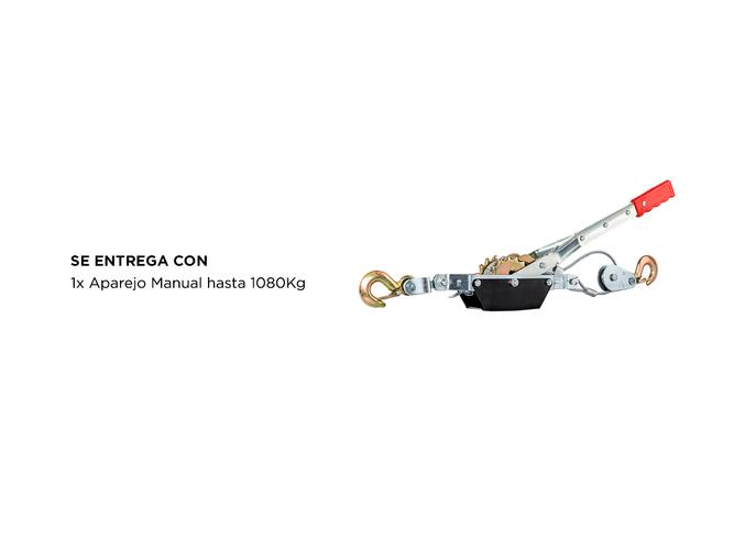 Aparejo Manual Gadnic Hasta 1080kg Con Soga de Acero y Doble Gancho - 5