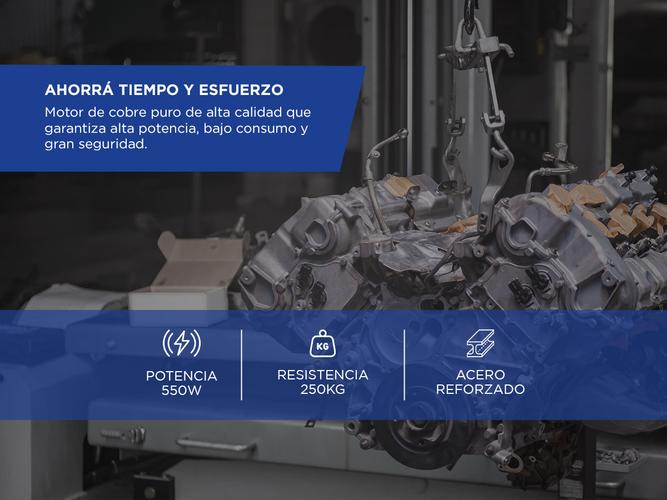 Aparejo Eléctrico Gadnic AP250 Hasta 250kg 550w Gancho Doble y Simple Reforzado - 4