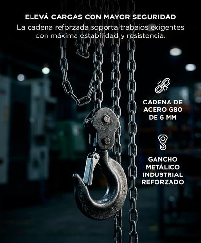 Aparejo Cadena Gadnic APM1000TN Hsz 1 Tonelada 3 Metros  - 2