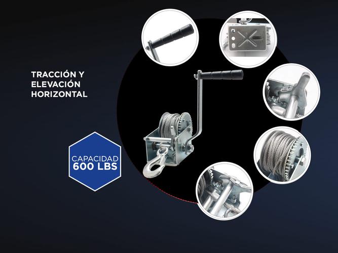 Malacate Manual Gadnic APM600LB 600 LBS Con Cable De 8 Metros Portatil - 3
