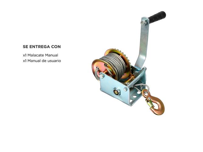 Malacate Manual Gadnic APM600LB 600 LBS Con Cable De 8 Metros Portatil - 6