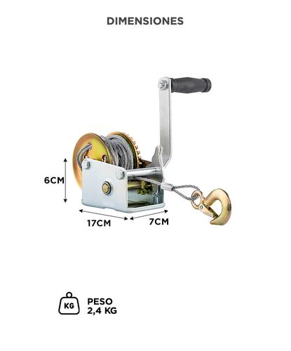 Malacate Manual Gadnic 600 LBS 272 Kg Cable 8 Metros - 5