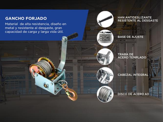  Malacate Manual Gadnic APM1000LB Portatil 1000 LBS Con Cable De 8 Metros  - 3