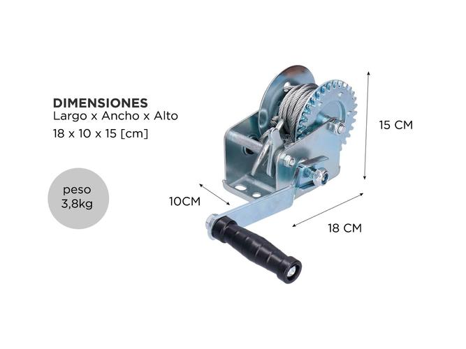  Malacate Manual Gadnic APM1000LB Portatil 1000 LBS Con Cable De 8 Metros  - 4