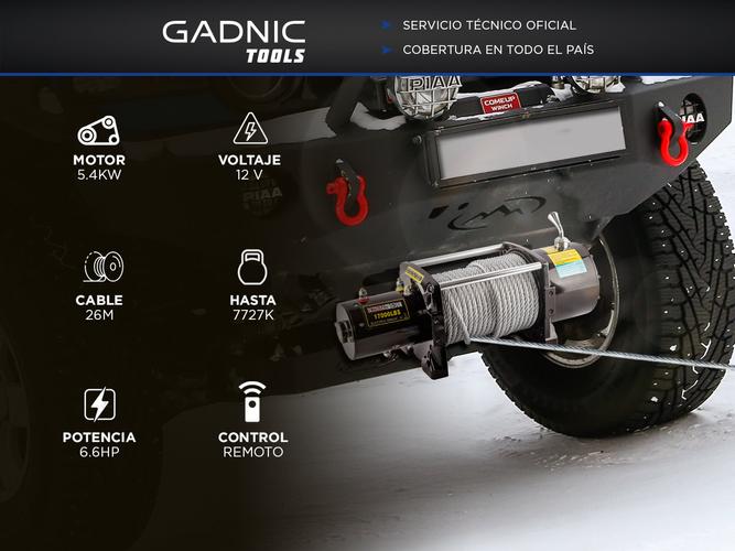 Aparejo Eléctrico AP9090K Gadnic Con Cable de 26 Mts Hasta 7727kg - 1