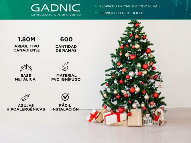 Arbol De Navidad Canadiense de Lujo 1.80mts con Base Metálica - 1