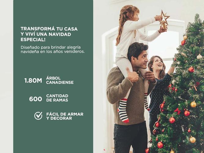 Arbol De Navidad Canadiense de Lujo 1.80mts con Base Metálica - 2