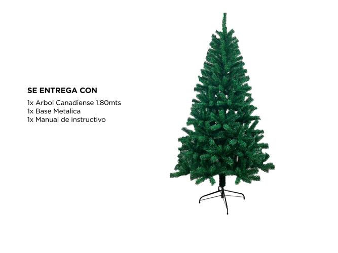 Arbol De Navidad Canadiense de Lujo 1.80mts con Base Metálica - 5