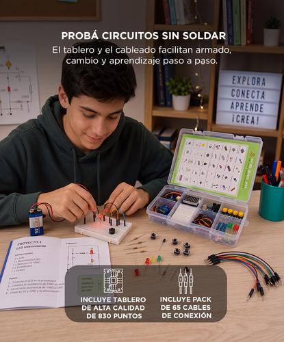  Kit Arduino Uno R3 Gadnic Compatible  Con Componentes De Robótica Para Principiantes Tablero 830 Puntos Sensores Y Maletín - 2