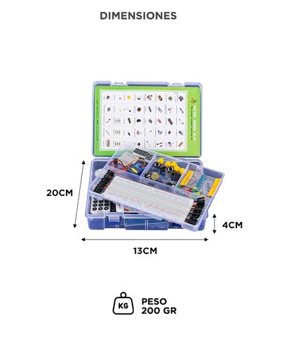  Kit Arduino Uno R3 Gadnic Compatible  Con Componentes De Robótica Para Principiantes Tablero 830 Puntos Sensores Y Maletín - 5
