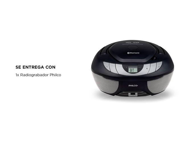 Radiograbador Philco CD Mp3 Usb Auxiliar Bluetooth 300w Negro  - 4