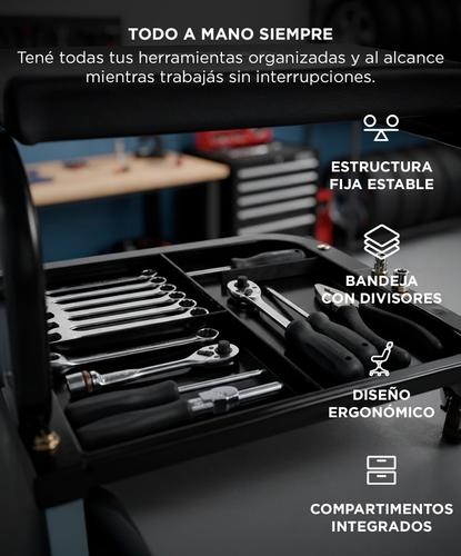 Camilla para Taller Mecanico Vetra by Gadnic Silla Con Ruedas Y Bandeja 360° - 2