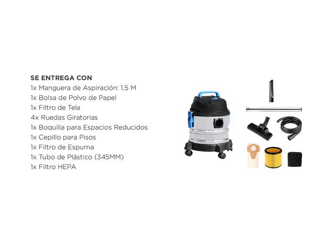 Aspiradora de Tacho Gadnic 15L Sopladora Alta Potencia - 6