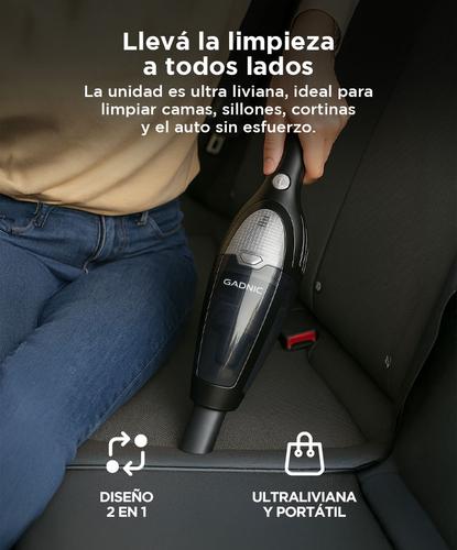 Aspiradora De Mano 2 en 1 Gadnic Recarga Automática 150W - 3