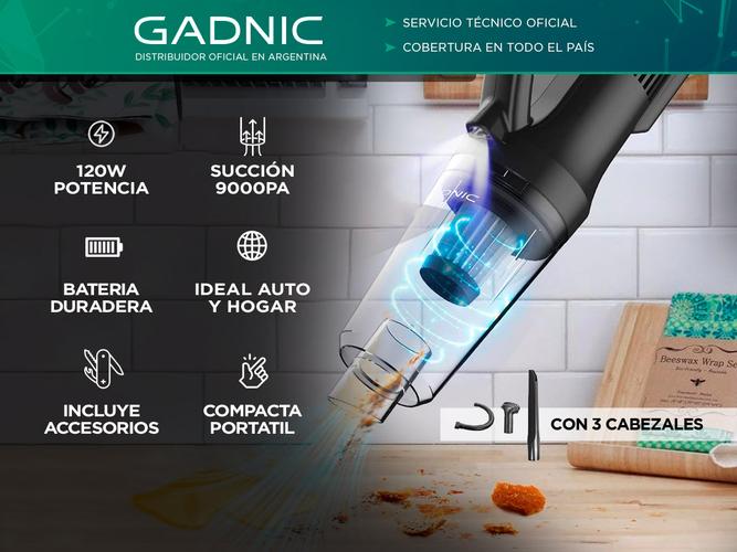 Aspiradora de Mano Gadnic Para Auto Y Hogar 120W Portátil - 1