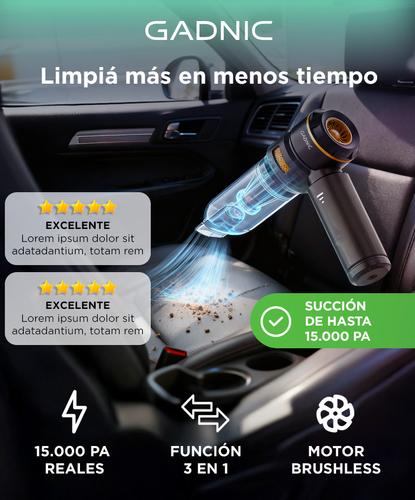 Aspiradora De Mano Gadnic ASP00033 Inalambrica 100W Succion 15KPa Filtro HEPA Bateria 111V - 1