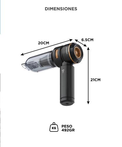 Aspiradora De Mano Gadnic ASP00033 Inalambrica 100W Succion 15KPa Filtro HEPA Bateria 111V - 5