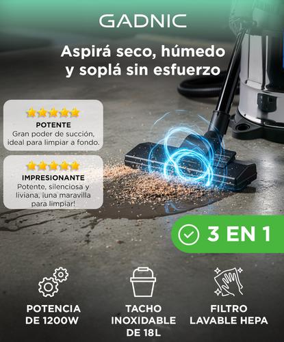 Aspiradora Industrial Profesional Gadnic De Tacho 18L 1200W 3 en 1 - 1