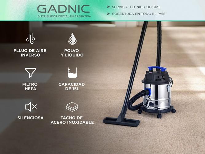 Aspiradora de Tacho Gadnic 15L Silenciosa Usado - 1