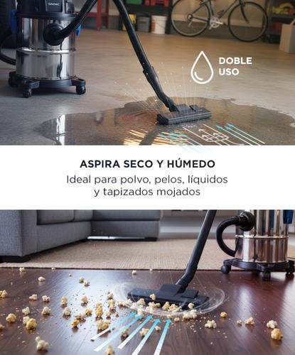Aspiradora de Tacho Gadnic 15L Silenciosa 1200W - 2