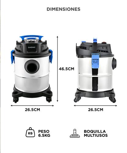 Aspiradora de Tacho Gadnic 15L Silenciosa 1200W - 4