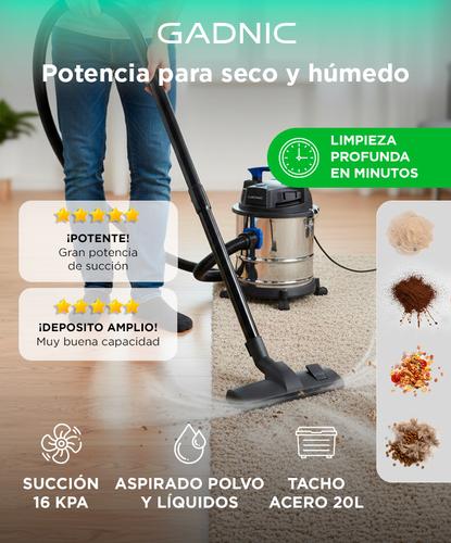 Aspiradora de Tacho Gadnic 20L 1200W Para Polvo y Liquido - 1