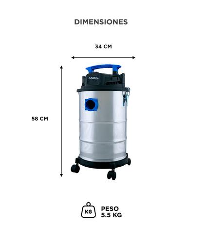 Aspiradora de Tacho Gadnic 20L 1200W Para Polvo y Liquido - 5