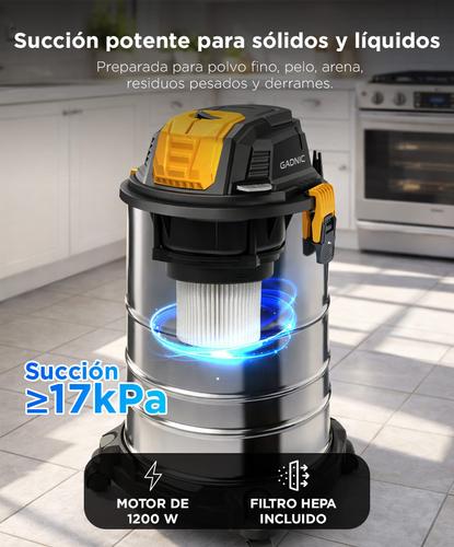 Aspiradora Industrial 25L Gadnic MG500 De Tacho Sin Bolsa 1200W Función Sopladora - 2