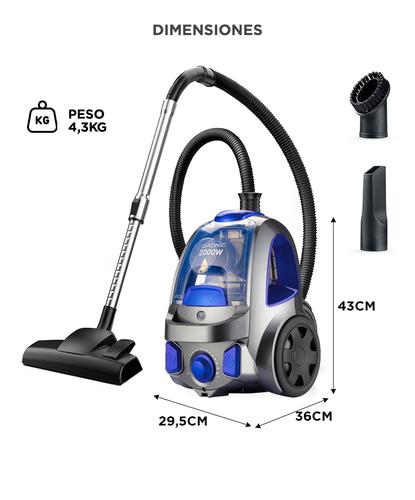 Aspiradora Ciclónica Gadnic 2000W Filtro Lavable Rebobinado Automático de Cable - 6