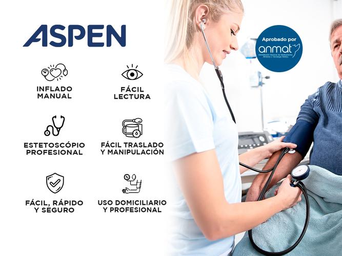 Tensiómetro aneroide tradicional Aspen AS102 con estetoscopio profesional - 1