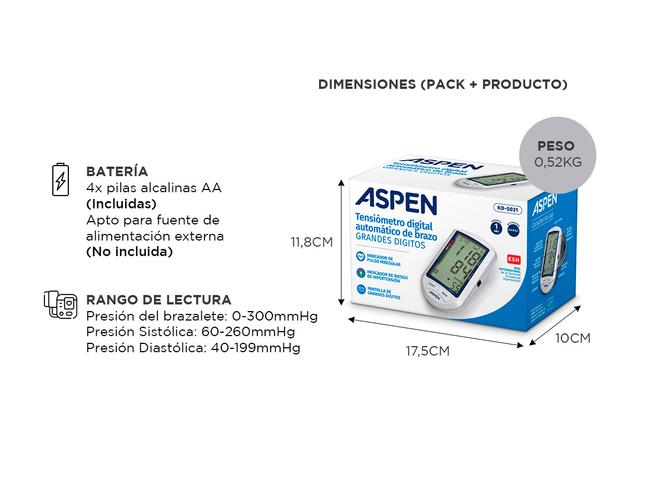 Tensiómetro digital de brazo Aspen KD5031 Grandes Dígitos - 4